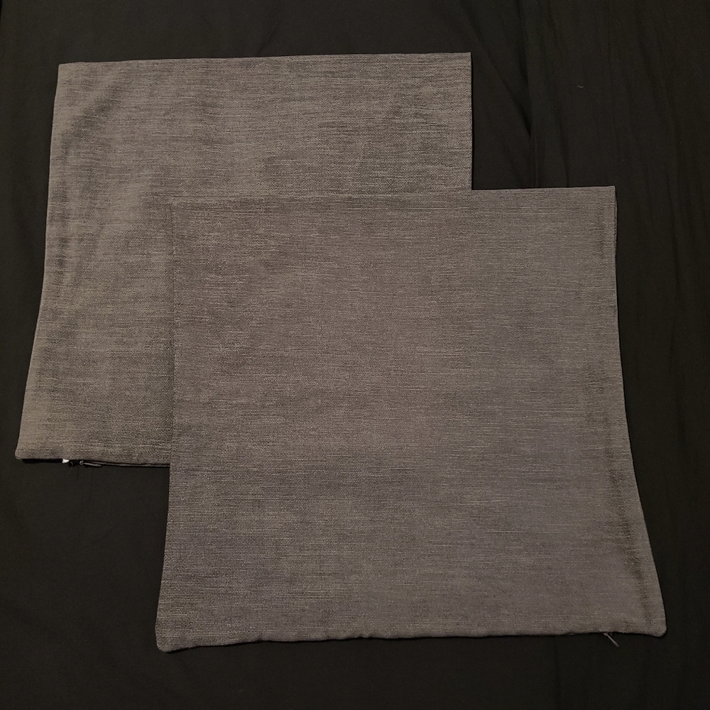 Restoration Hardware Italian Faille Pillow Covers, 20” Graphite, set of 2